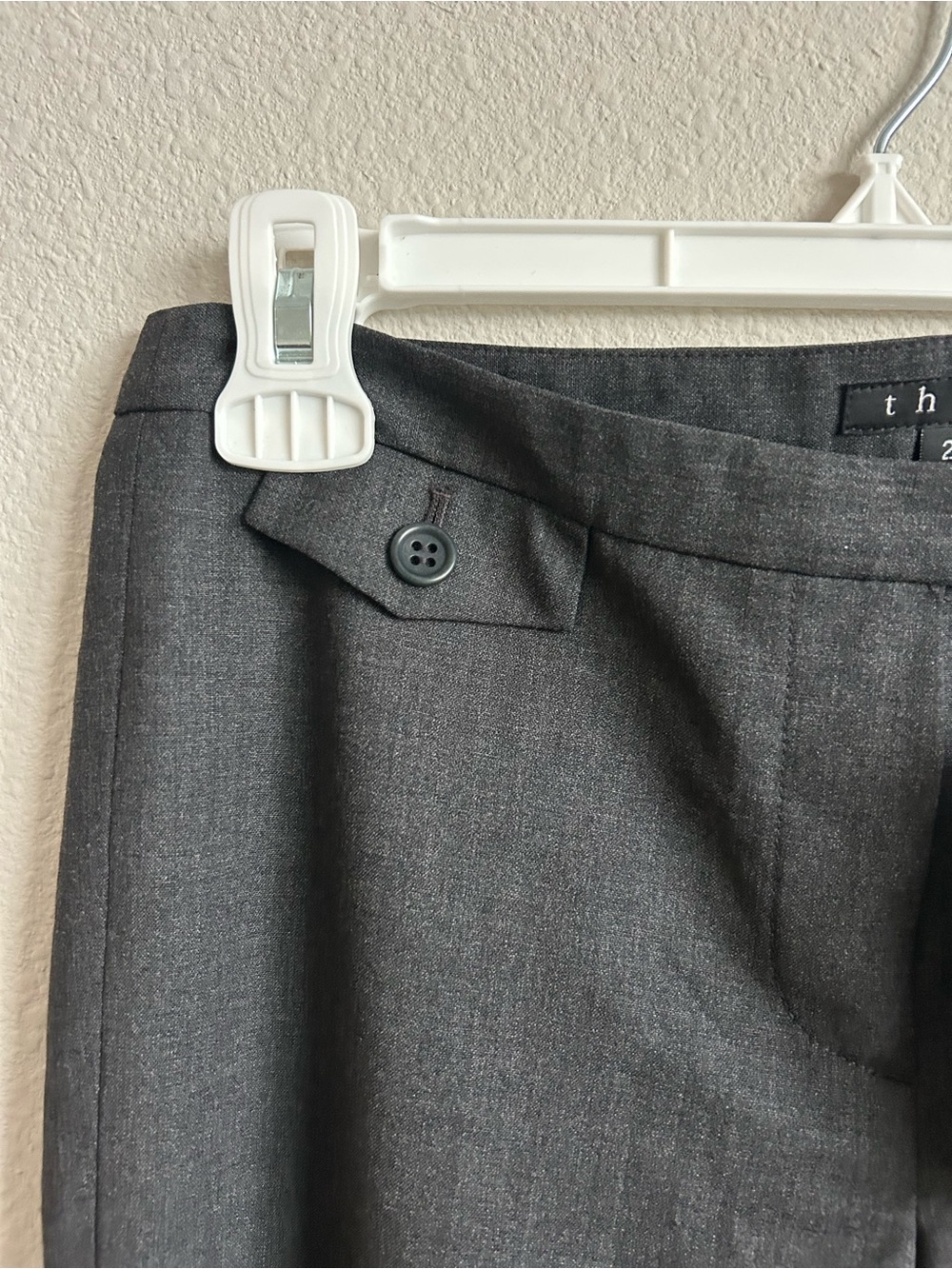 NWT 235$ Theory Dark Gray 96% Wool Wide Leg Dress Pants - Picture 6 of 13